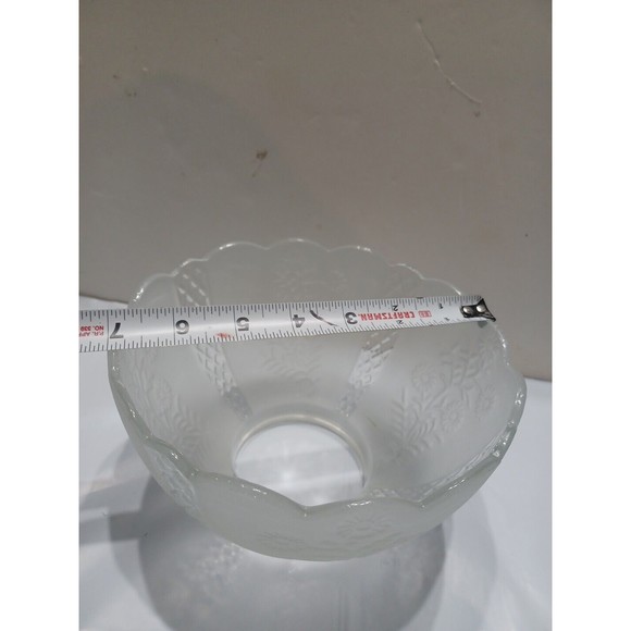 Replacement Vintage Frosted Scalloped Etching Glass Light Lamp Shade 3.5 Open - Picture 8 of 12